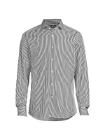 Striped Poplin Button-Front Shirt