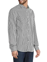 Striped Poplin Button-Front Shirt