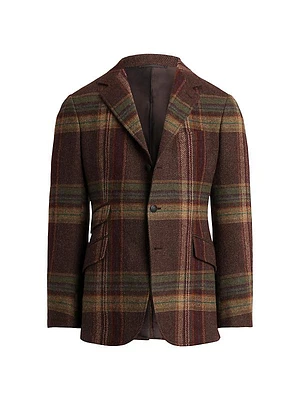 Kent Plaid Wool Single-Breasted Sport Coat