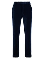 Cotton Velvet Straight-Leg Pants