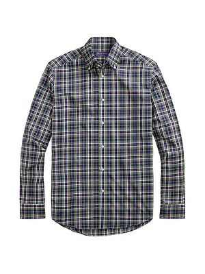 Plaid Cotton Poplin Long-Sleeve Shirt