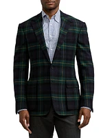 Kent Plaid Wool-Cashmere Single-Breasted Jacket