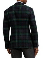 Kent Plaid Wool-Cashmere Single-Breasted Jacket