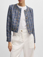 Regular-Fit Jacket Check Tweed