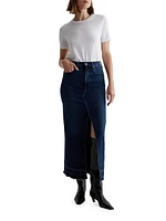 Davina Denim High-Rise Midi-Skirt