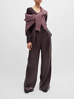 Pleat-Front Slim-Fit Trousers