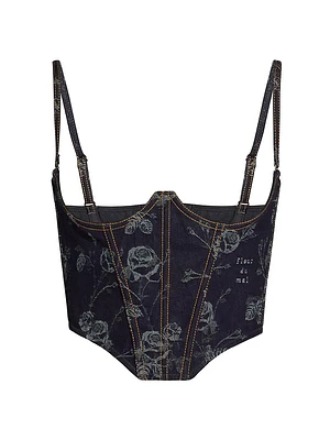 Floral Jacquard Bustier