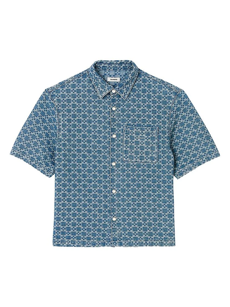 Square Cross Denim Shirt