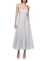 Embroidered Tulle Sleeveless Midi-Dress