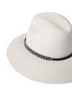 Felt Fedora with Leather and Monili Band