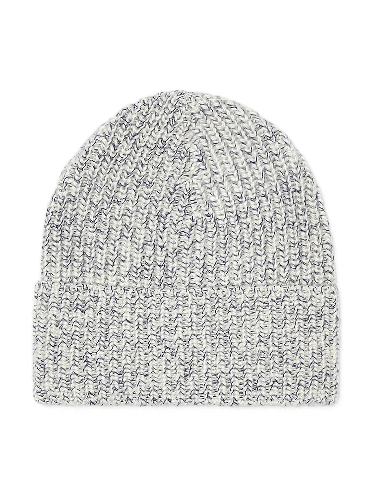 Cashmere Chiné Rib Knit Beanie