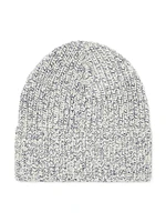 Cashmere Chiné Rib Knit Beanie