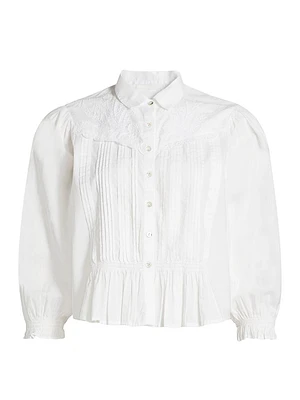 The Tucks And Gathers Cotton Blouse