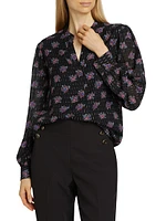 The Akari Floral Metallic Blouse