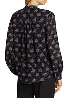 The Akari Floral Metallic Blouse