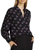 The Akari Floral Metallic Blouse