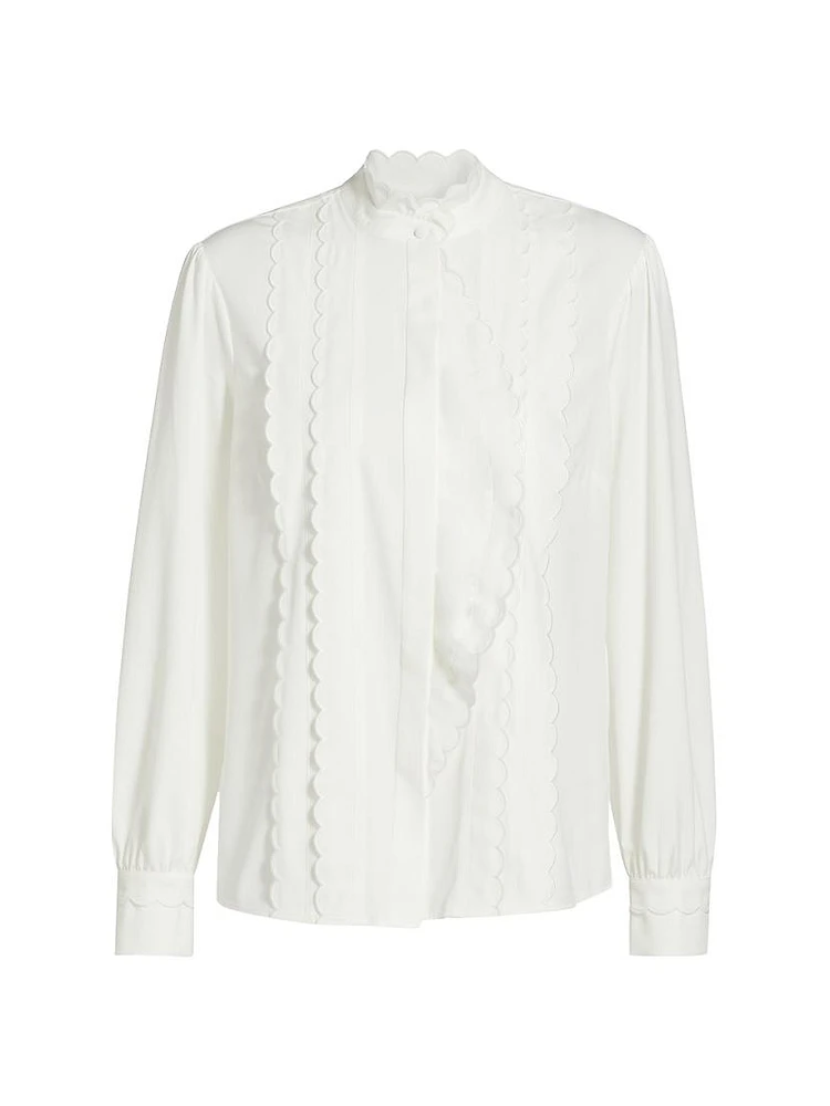 The Rae Scalloped-Trim Blouse