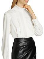 The Rae Scalloped-Trim Blouse