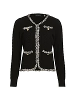 The Kadie Tweed-Trim Cardigan