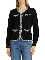 The Kadie Tweed-Trim Cardigan