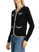 The Kadie Tweed-Trim Cardigan