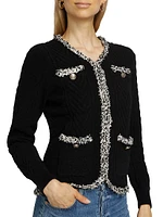 The Kadie Tweed-Trim Cardigan