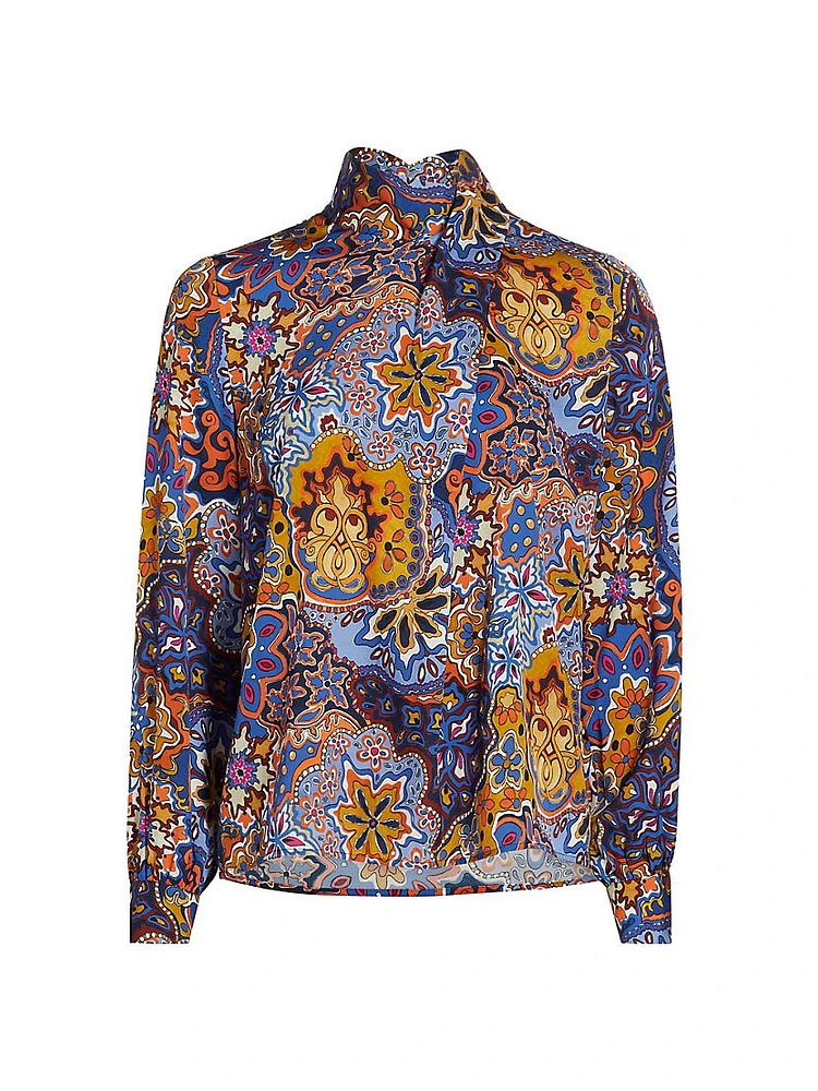 The Jaden Paisley Silk Blouse