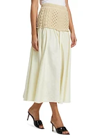 Mekas Paneled Knit Midi-Skirt