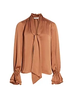 Tammy Satin Tieneck Blouse