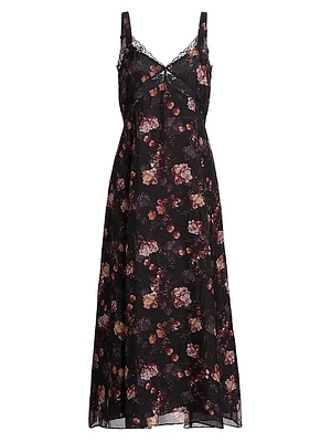 Nairobi Floral Silk Sleeveless Maxi Dress