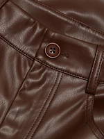 Zenobia Faux-Leather Straight-Leg Pants