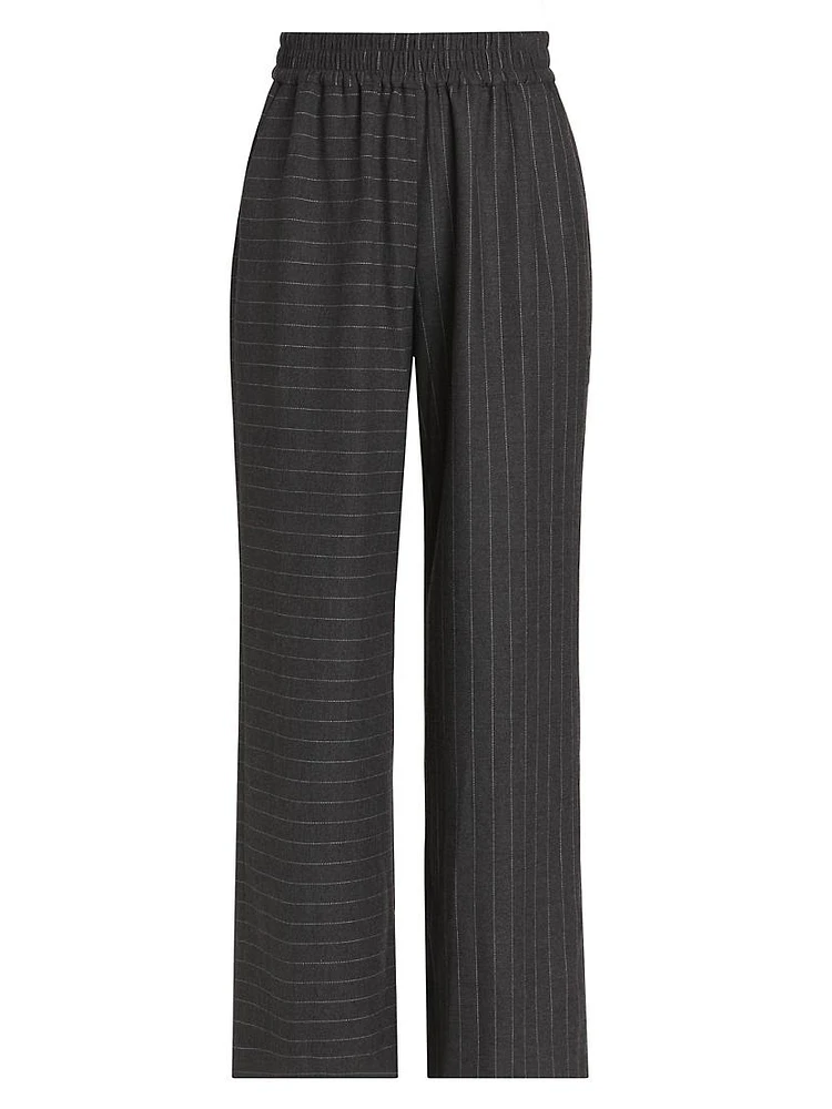 Benny Pinstriped Wide-Leg Pants