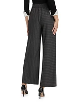 Benny Pinstriped Wide-Leg Pants