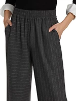 Benny Pinstriped Wide-Leg Pants