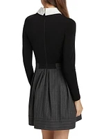 Chara Pinstripe Long-Sleeve Minidress