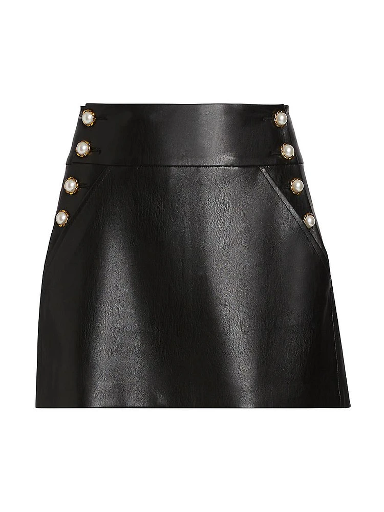 Donald Faux-Leather Miniskirt