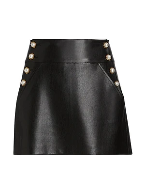 Donald Faux-Leather Miniskirt