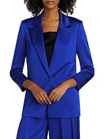 Denny Satin Single-Breasted Blazer