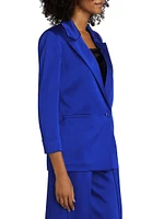 Denny Satin Single-Breasted Blazer