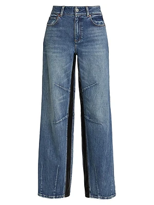 Parker Denim Wide-Leg Crop Jeans