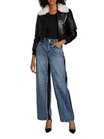 Parker Denim Wide-Leg Crop Jeans