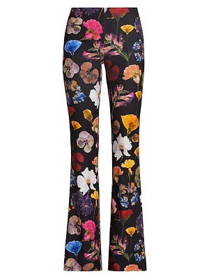 Floral Boot-Cut Pants