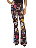 Floral Boot-Cut Pants