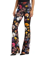 Floral Boot-Cut Pants