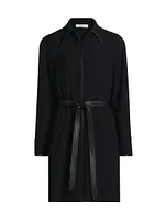 Tie-Waist Long-Sleeve Shirtdress