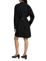 Tie-Waist Long-Sleeve Shirtdress