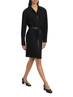 Tie-Waist Long-Sleeve Shirtdress