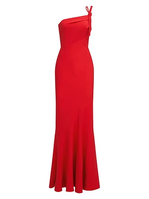 Sybil Asymmetric Crepe Gown