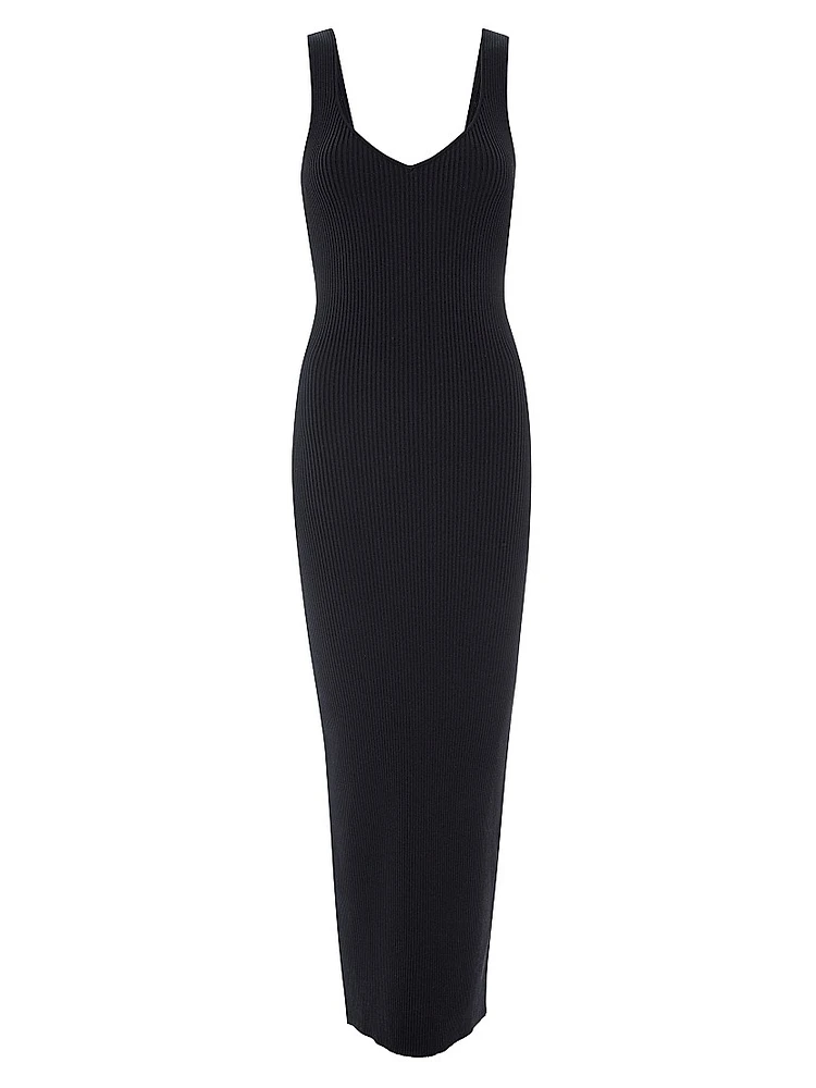 Virgo Rib-Knit Sleeveless Body-Con Dress