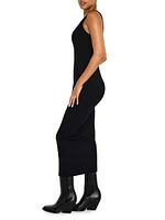 Virgo Rib-Knit Sleeveless Body-Con Dress